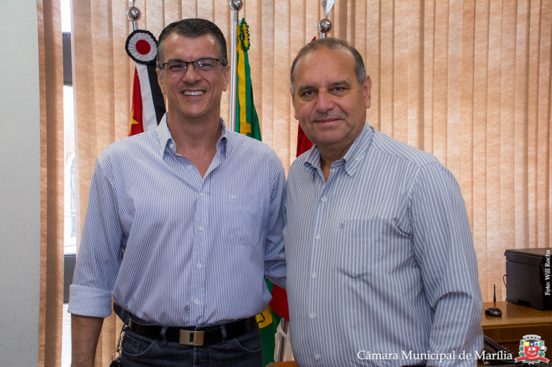 Presidente Damasceno recebe ex-prefeito de Oscar Bressane Marcos Elias, liderança regional do PSDB