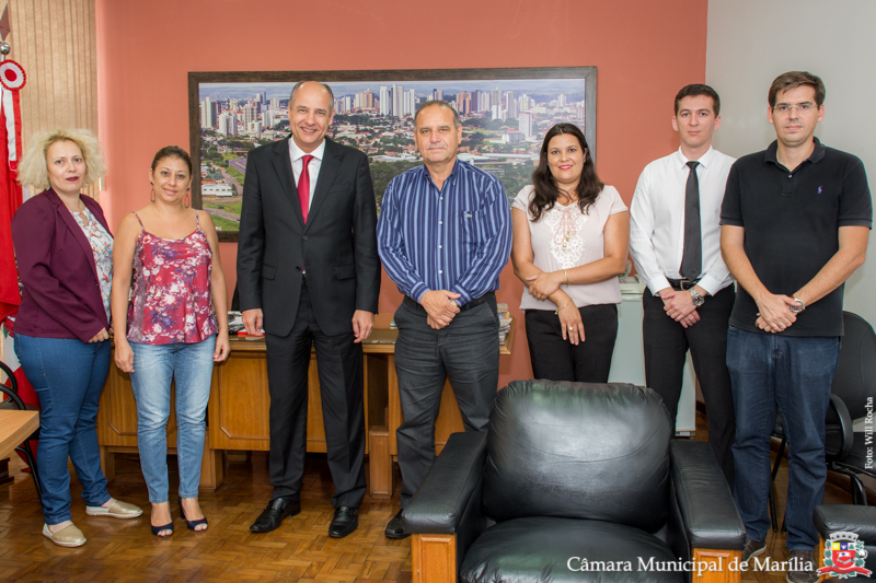 Câmara de Marília e presidente Dr. Damasceno recebem visita do gerente regional do Bradesco 