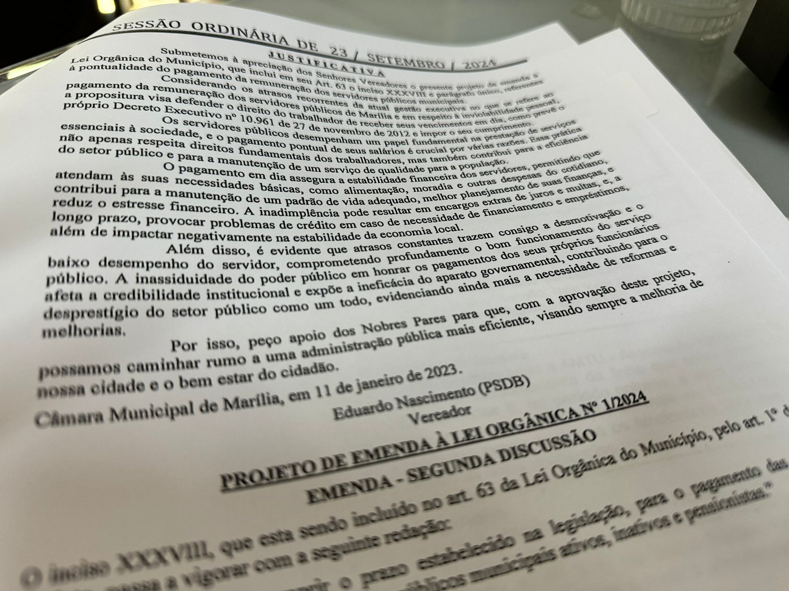 Câmara vota Projeto que pode cassar prefeito que atrasar salário dos servidores